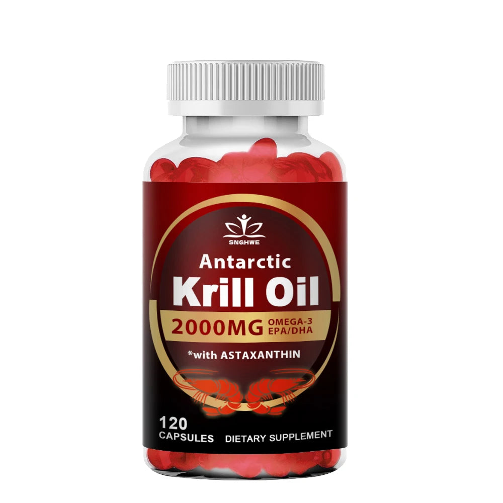 Krill Oil 2000mg Omega-3 – EPA & DHA with Astaxanthin for Heart, Brain & Joint Support