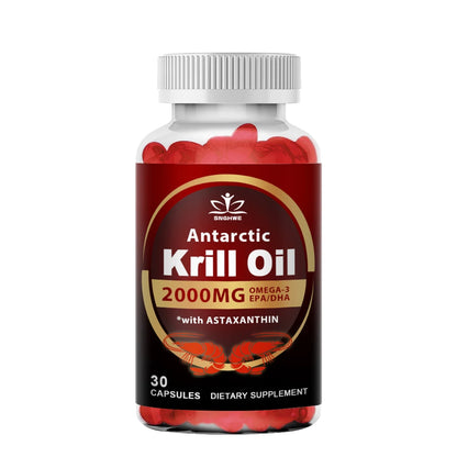 Krill Oil 2000mg Omega-3 – EPA & DHA with Astaxanthin for Heart, Brain & Joint Support