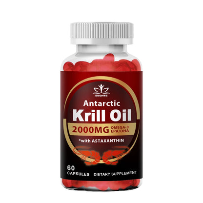 Krill Oil 2000mg Omega-3 – EPA & DHA with Astaxanthin for Heart, Brain & Joint Support