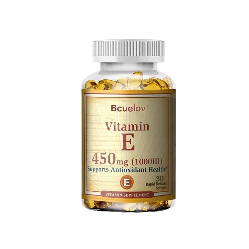 Bcuelov Vitamin E 1000 IU (450 mg) – Skin, Hair & Immune Health Support with Antioxidant Benefits