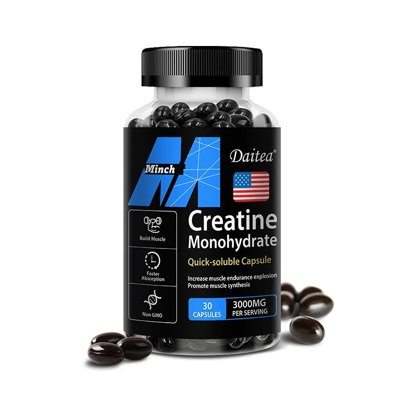 Creatine Monohydrate Capsules – Muscle Strength, Performance & Training Support | Non-GMO, Gluten-Free
